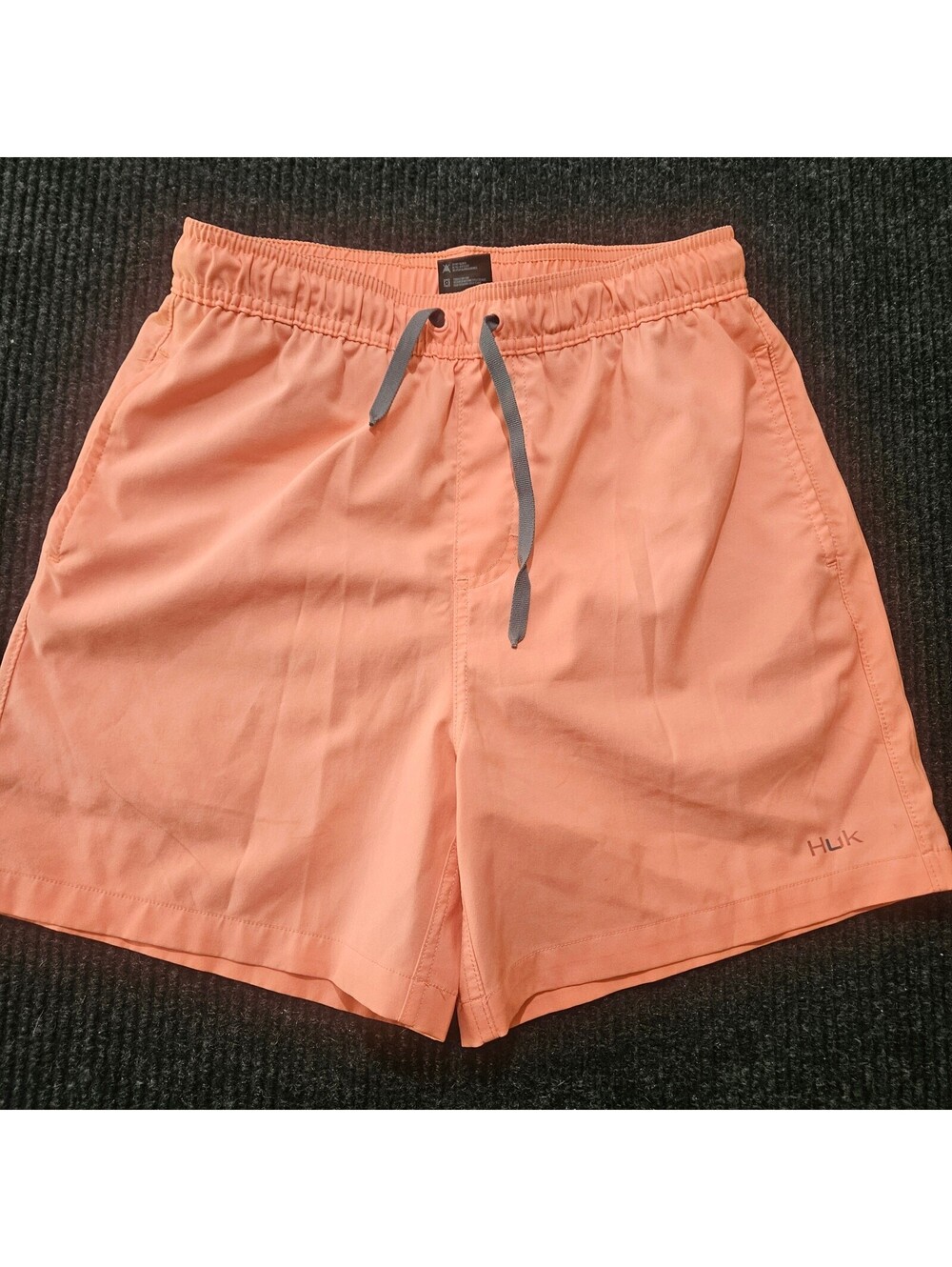 Huk Men's Swim Trunks Size S Peach with Elastic Waist
